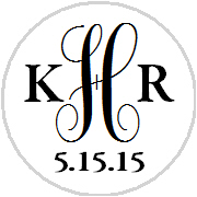 Hershey Kisses Wedding - Monogram Initials - Choose Your Color!