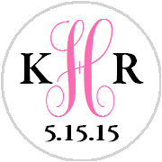 Hershey Kisses Wedding - Monogram Initials - Choose Your Color!