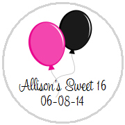 Hershey Kisses Birthday - KISS BD35 - Pink & Black Birthday Balloons