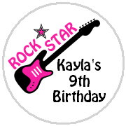 Hershey Kisses Birthday - KISS BD43 - Rock Star Guitar (pink)